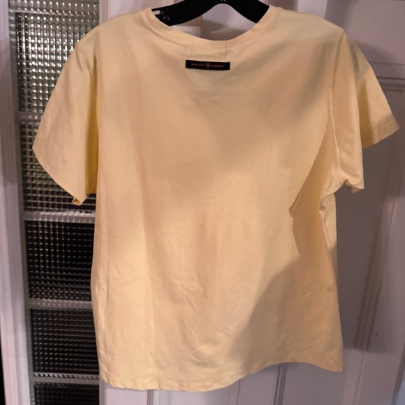 Ariat T Shirt Womens Sz L  Yellow Short Sleeve Performance Tee Crew-Neck Top - Picture 2 of 8